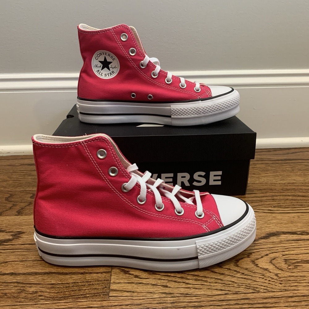 Converse Chuck Taylor All Star Pink Lift Platform Shoes Women's Size 7 - A08288F